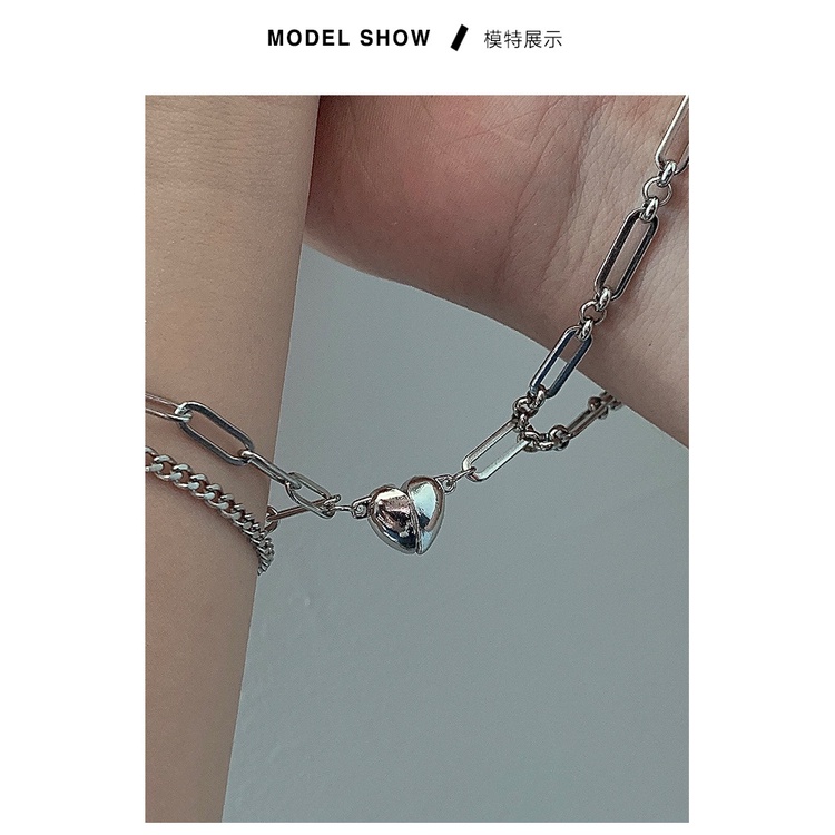 Twin jahitan magnet cinta suction gelang pria dan wanita musim panas In special interest desain sede