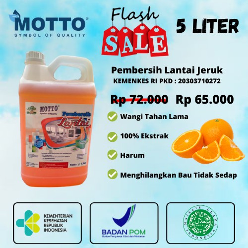 Sabun Pembersih Lantai / Floor Cleaner Zesty Orange MOTTO 5 Liter