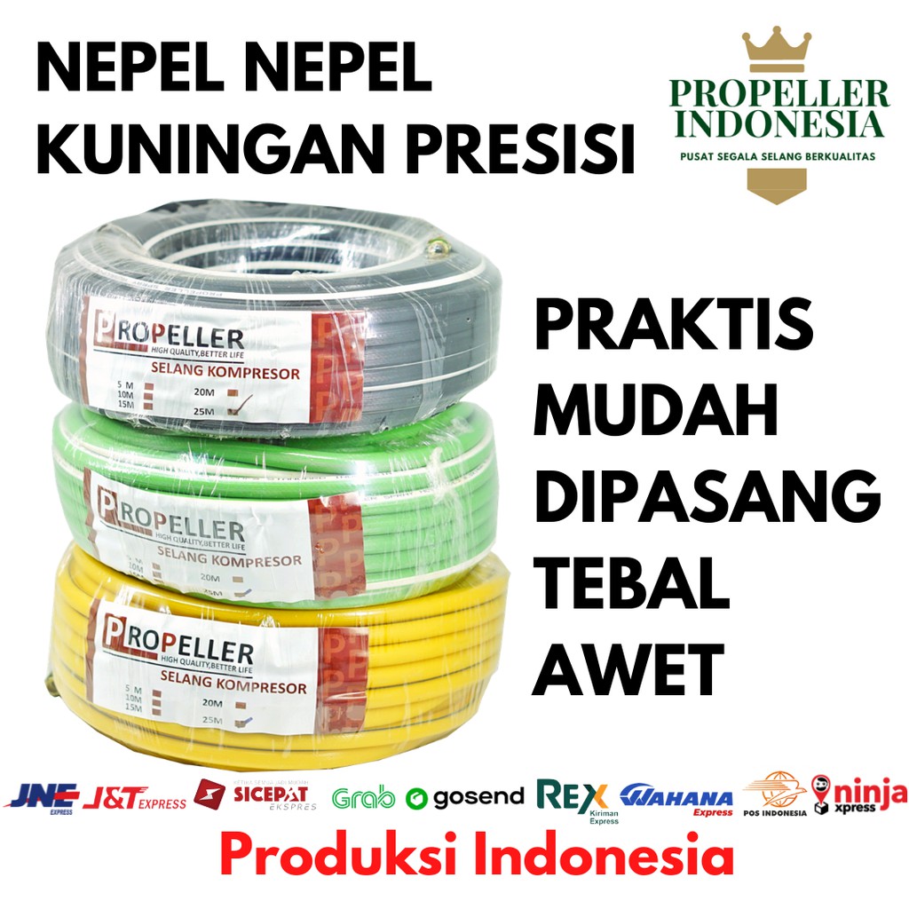 Selang Paket Kompresor Hijau 25 Meter hose Selang Kompresor Air Selang Kompresor Angin