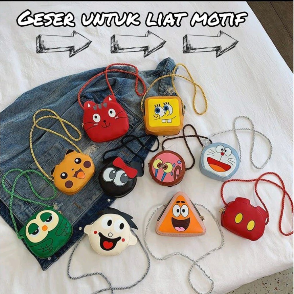 tas selempang anak/tas selempang anak lucu/tas selempang anak mini/tas selempang anak berkarakter
