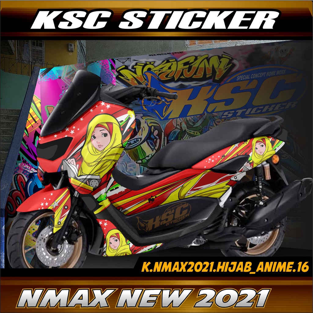 Decal Stiker Nmax Keren FullBody Motor Yamaha Nmax New 2020 Dekal Nmax 2021 Cewek Hijab KD-16