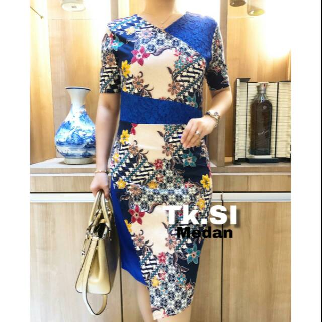 Dress Scuba Mix Brokat