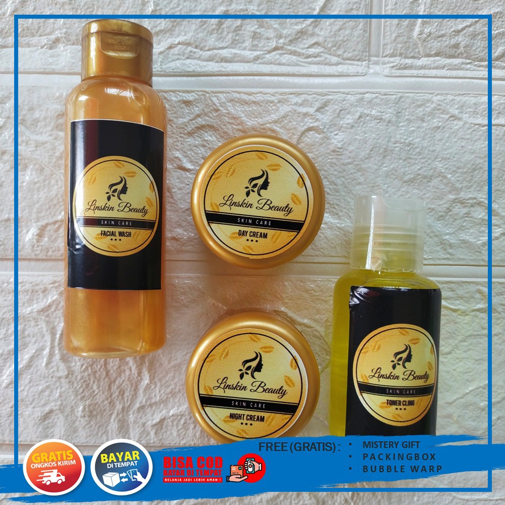 Paket Kecantikan Skincare Linskin Beauty All In One untuk kulit normal dan jerawat
