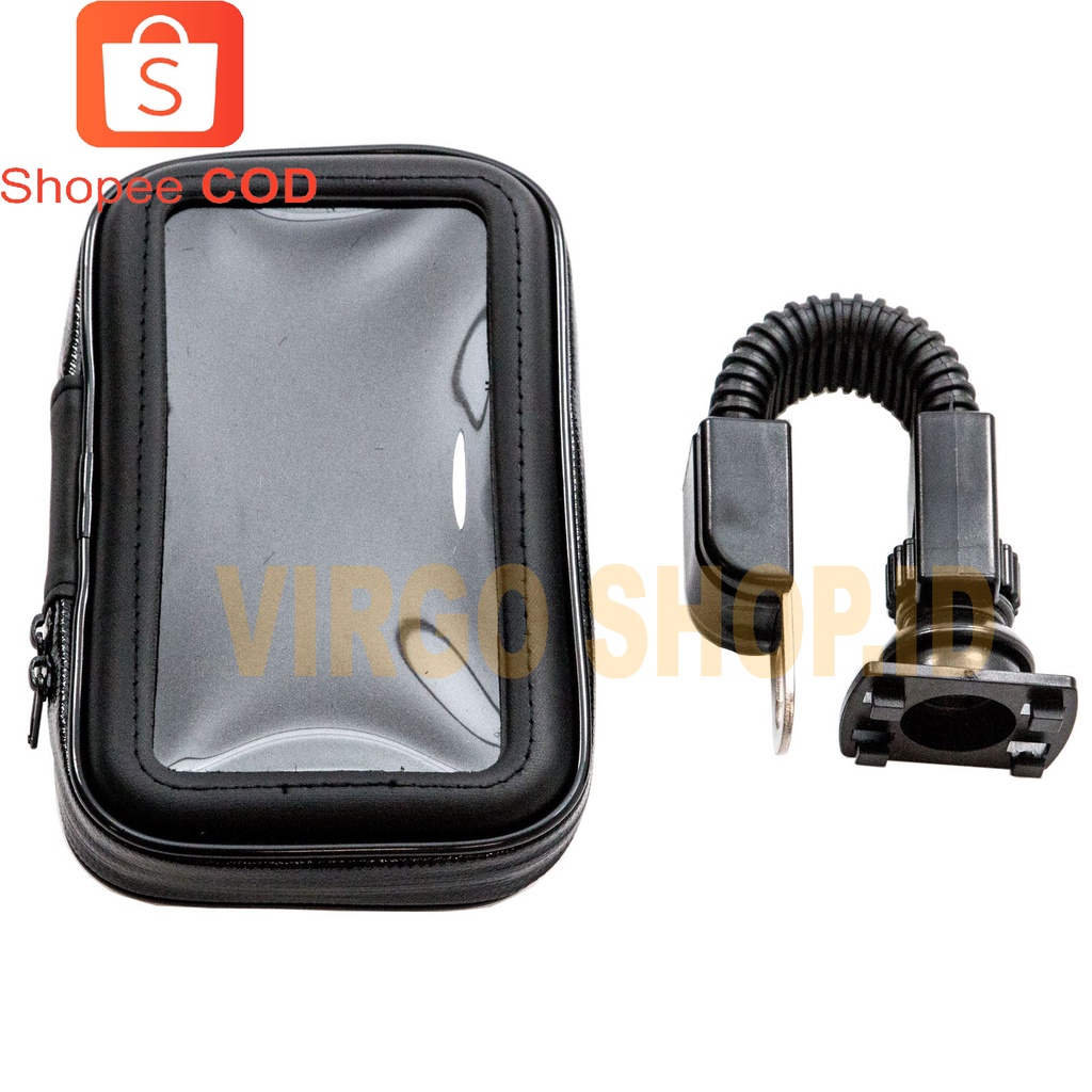 Phone Holder Waterproof Holder Bag / Holder Motor Anti Air for smartphone 5.5 inches - Hitam / Holder Hp WaterProof / Holder Hp Tahan Air