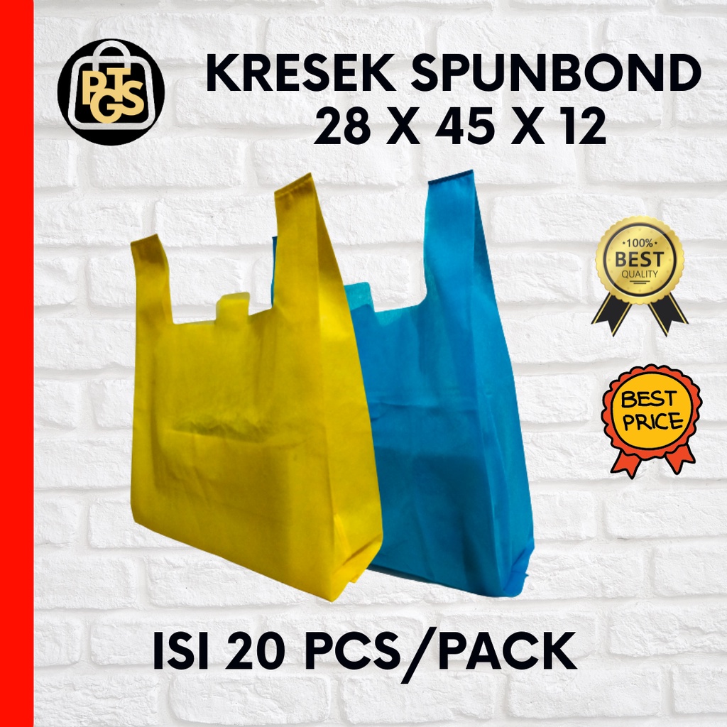 

Spunbond kresek 28x45x12 (Kodi/20 pcs) tas spunbond kresek tas kain spunbond kresek kain
