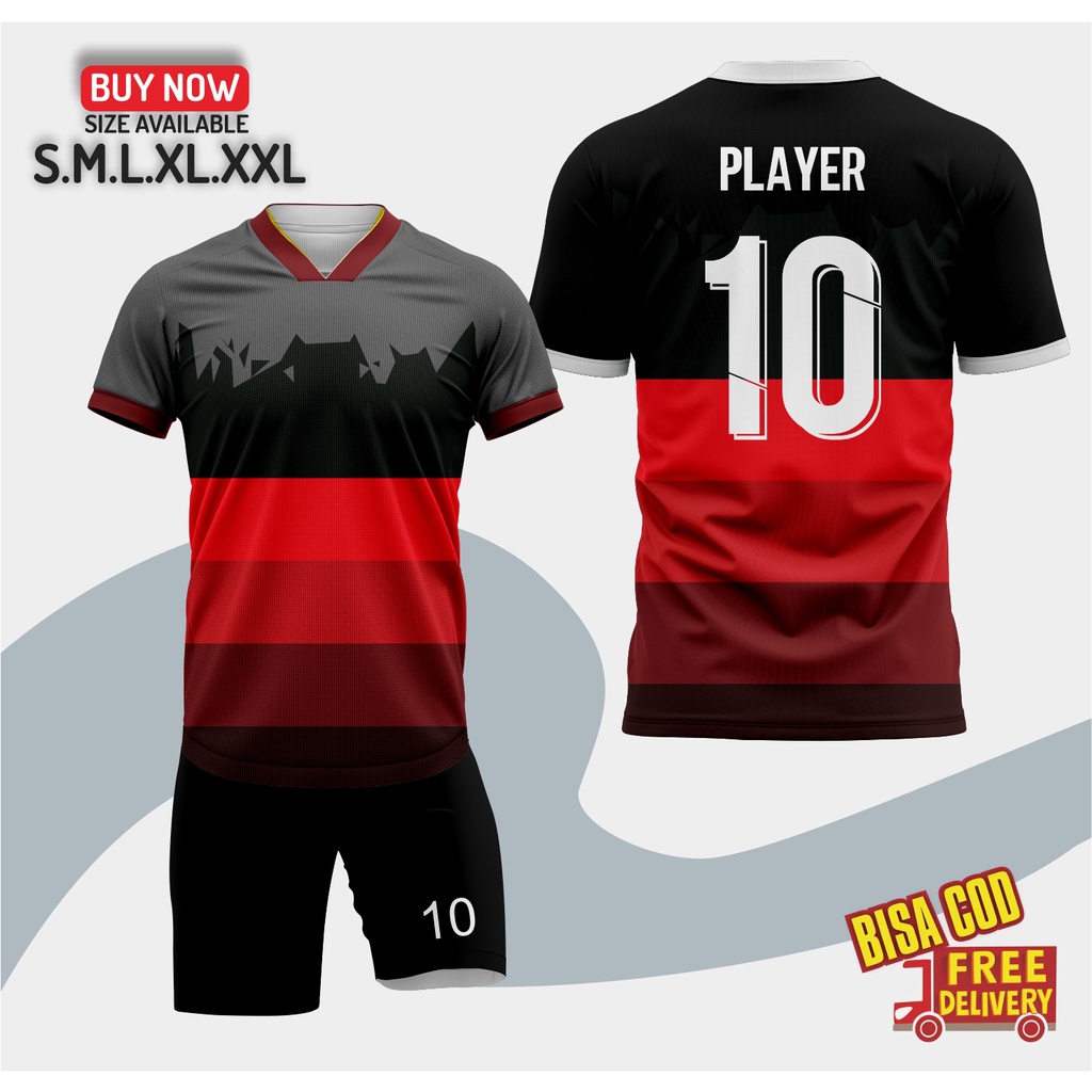 BAJU FUTSAL JERSEY CUSTOM NAMA SATUAN FULL PRINTING/JERSEY BOLA CUSTOM BISA COD