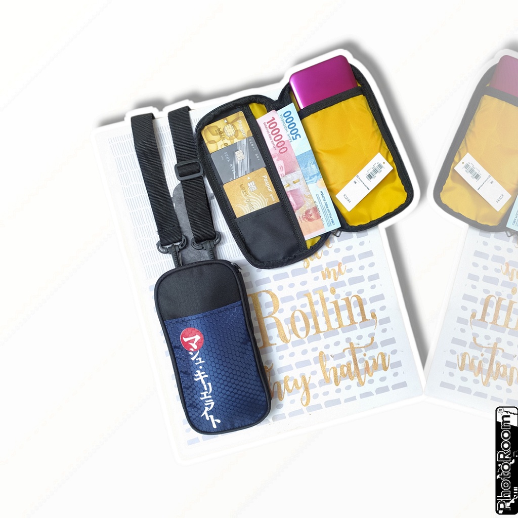 Tas Slempang Hp Pria Tas Hp Kartu dan Uang Hangging Wallet Hp kartu dan Uang