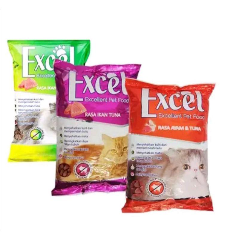 Makanan Kucing Excel Dry Food Excellent Pet Food 500gr 3 Macam Rasa Murah