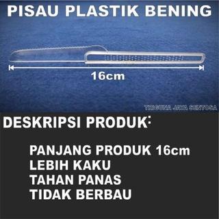 Pisau Makan Plastik Bening GROSIR PRAKARYA MALANG Berkualitas Kue Buah Sayur Tart Cake Alat Dapur Kitchen Kutleri Adonan Roti Bread Bakery Dessert Pudding Fruit Vegetable Cream Dough Dougnut Peralatan Rumah Tangga Masak Cook Good Quality Potong