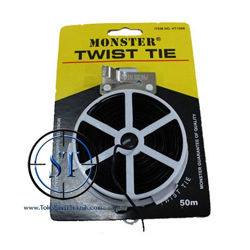 Twist Tie @50 Meter Kabel Ties Pengikat Sulock Panjang 50 Meter Hitam Kuat Tali Kawat Pengikat Cable Magic Twister Panjang 50 Meter