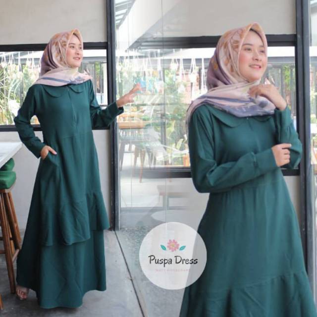 Puspa Dress - Gamis mat. Mosscrepe