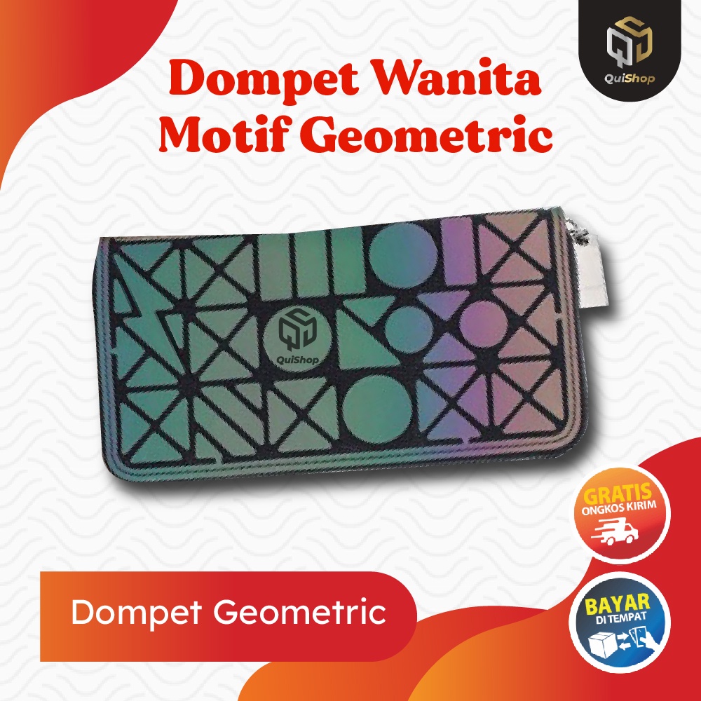 Dompet Panjang Geometric Geometris Luminous Wallet Aksesoris Wanita Berkualitas Termurah Premium