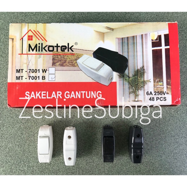 Saklar Gantung Putih / Hitam MT-7001 W B Mikotek