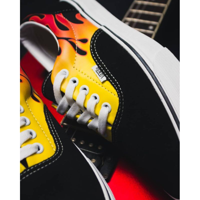 VANS ERA CLASSIC FLAME BLACK WHITE ORIGINAL 100%