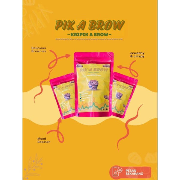 

PIKABROW Kripik Brownis Enak topping Almond Slice, Choco chip, Hazelnut, Keju