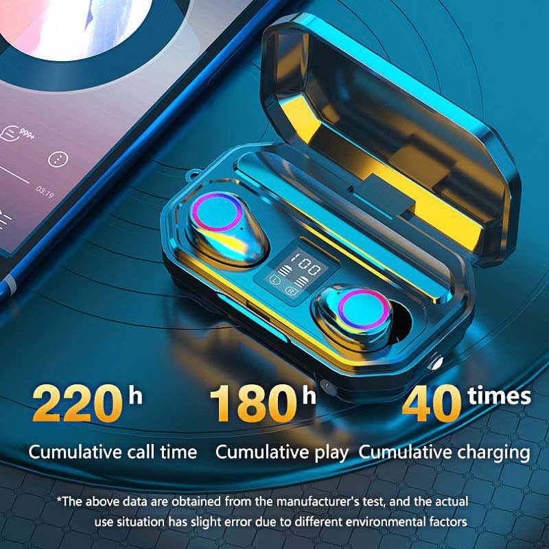 (COD) M12 Headset Bluetooth TWS Full Bass 3500mah Power Bank Dengan Senter with Mic Wireless Earphone Headphones 9D Bass Stereo Handset Water Proof Earbud V5.2 Henset Handset Heandset Hedset Hetset