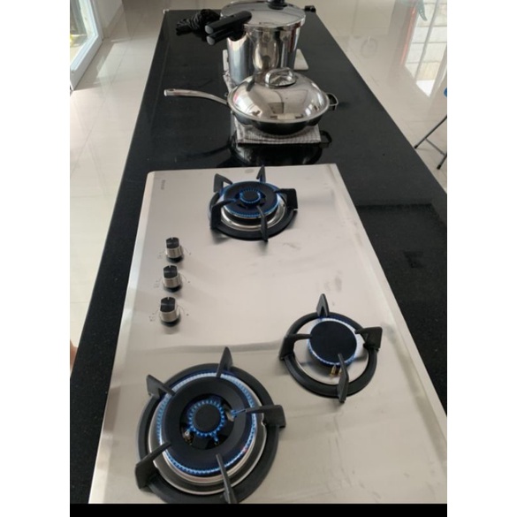 Kompor tanam gas Rinnai RB 93 US / 3 tungku stainless