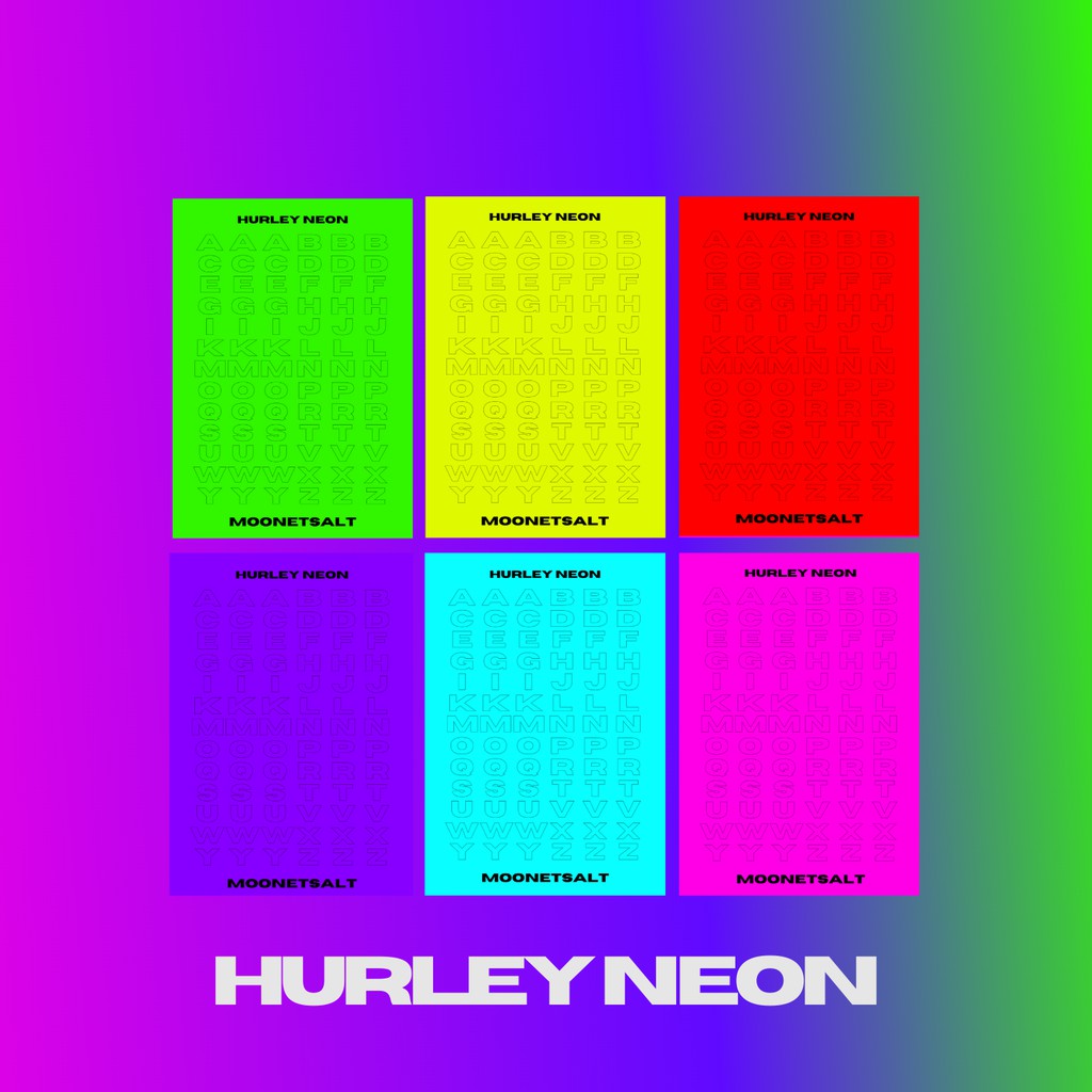 

MOON ET SALT | Hurley Neon Alphabet Sticker