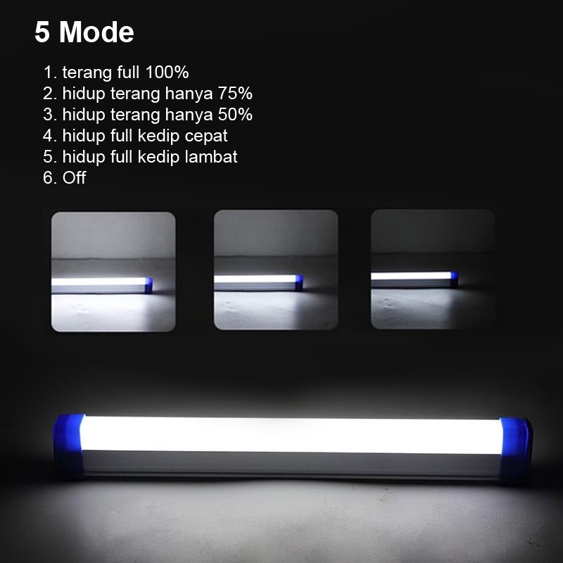 Lampu Neon Led Panjang Emergency / Bohlam LED USB Portable / Lampu Emergency LED USB Charger Lampu Darurat saat listrik padam, camping, dan lain lain