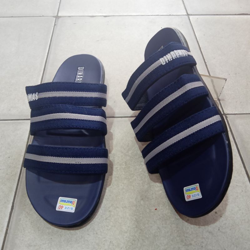 Sendal pria casual santai terbaru murah dewasa sandal slop ban 3 dewasa