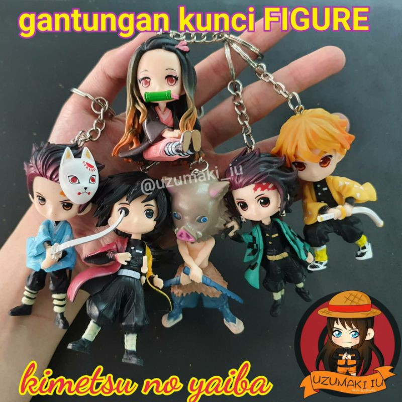 gantungan kunci figure demon slayer/kimetsu no yaiba (kw)