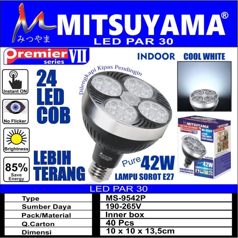 Lampu sorot LED PAR 30 Mitsuyama MS-9542P