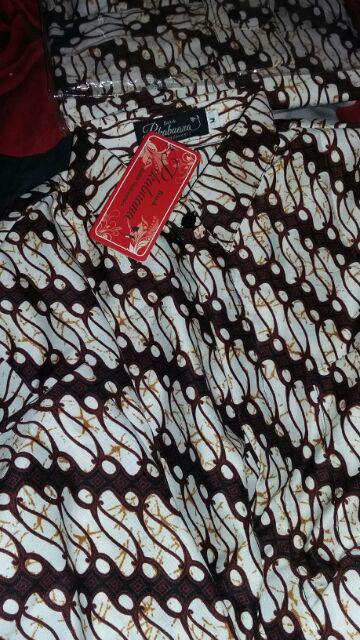 Kemeja Batik Parang Unggul Jaya || Sogan Putih || Batik Pria Lengan Panjang