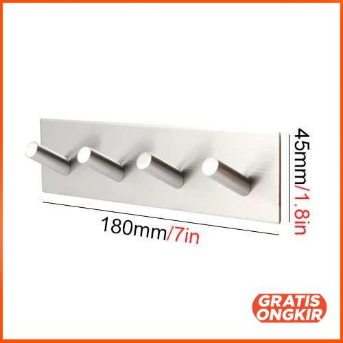 Gantungan Dinding Kapstok Hook Hanger 4 Hanger - MT30