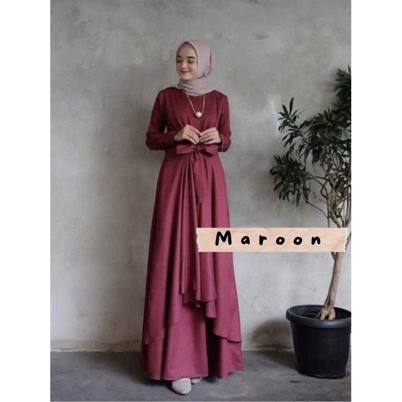 Gamis Aluna Maxi dress wanita jumbo M.L.XL.XXL