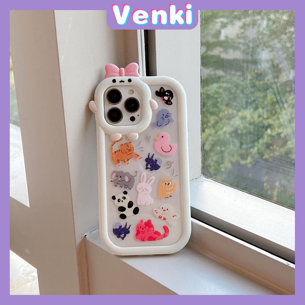 iPhone Case Silicone Soft Case Clear Case Airbag Shockproof Protection Camera Shiny Feel Zoo Cartoon Cute Compatible For iPhone 11 Pro Max 13 Pro Max 12 Pro Max 7Plus xr XS Max