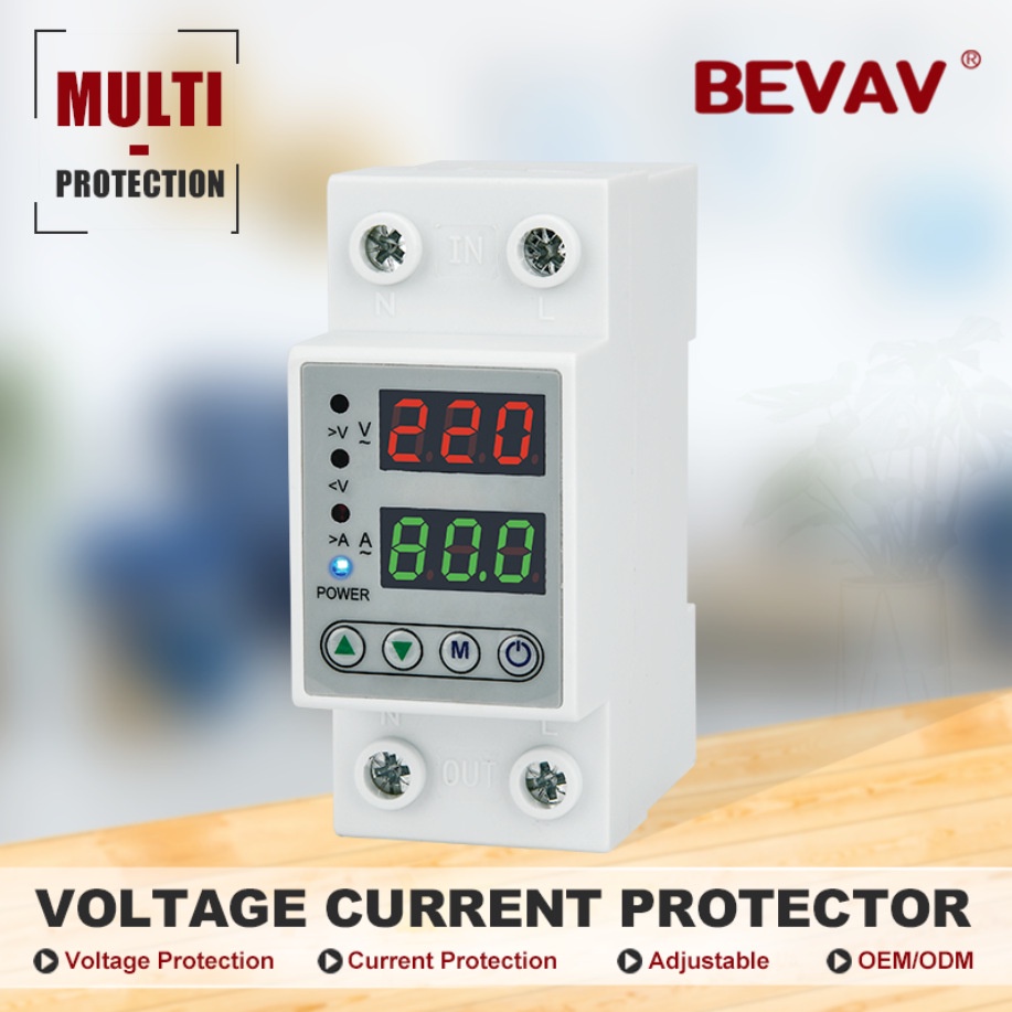 GS8i bevav digital din rail over under voltage protection self-recoverable 220v 40a - vap-2p - white Or-i