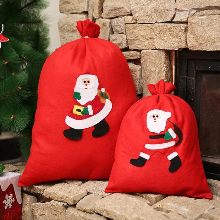 

Kantong Jumbo Pouch Bahan Flanel Packaging Hampers Goodie Natal 096
