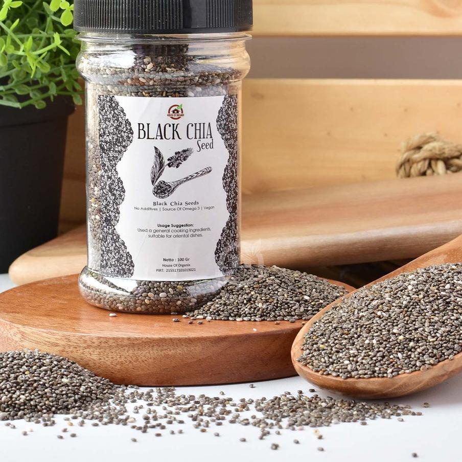 

8.8 sale Organic Black Chia Seeds ( Botol ) 100 Gr