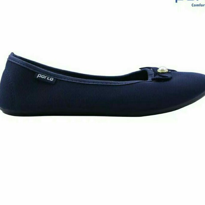 BA201L - Sepatu Flat Shoes Wanita Porto Kanvas Motif Mutiara Korea Size 36 - 40