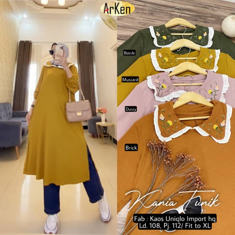 KANIA TUNIK by Arken ; Tunik wanita bahan kaos uniqlo import adem berkualitas
