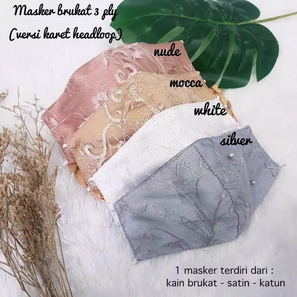 PROMO!!! Masker kain tille / masker headlop / hijab / masker cantik / masker kekinian