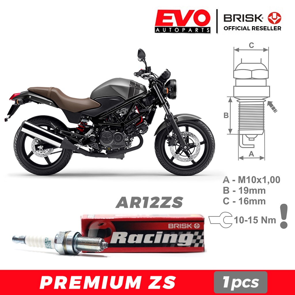 Busi BRISK Premium ZS AR12ZS untuk motor Honda VTR 250