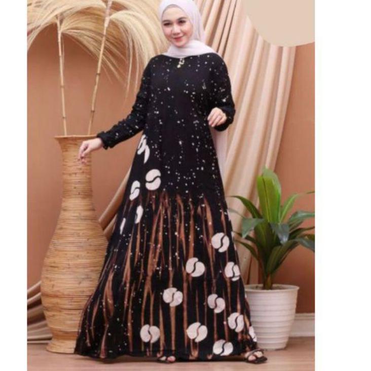 Koleksi Terbaru.. BATIK USMAN Gamis Terbaru Gamis Twill Rayon Candimekar Abstrak Gamis syari Twil - 