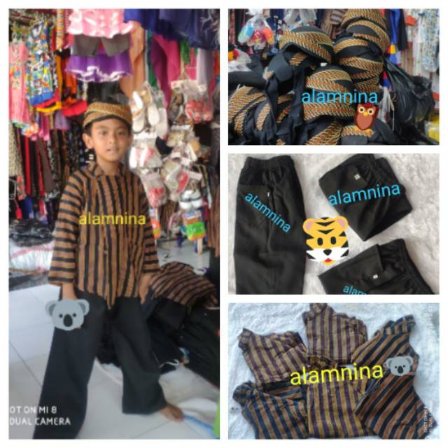 Setelan Baju lurik sorjan surjan adat jawa tengah