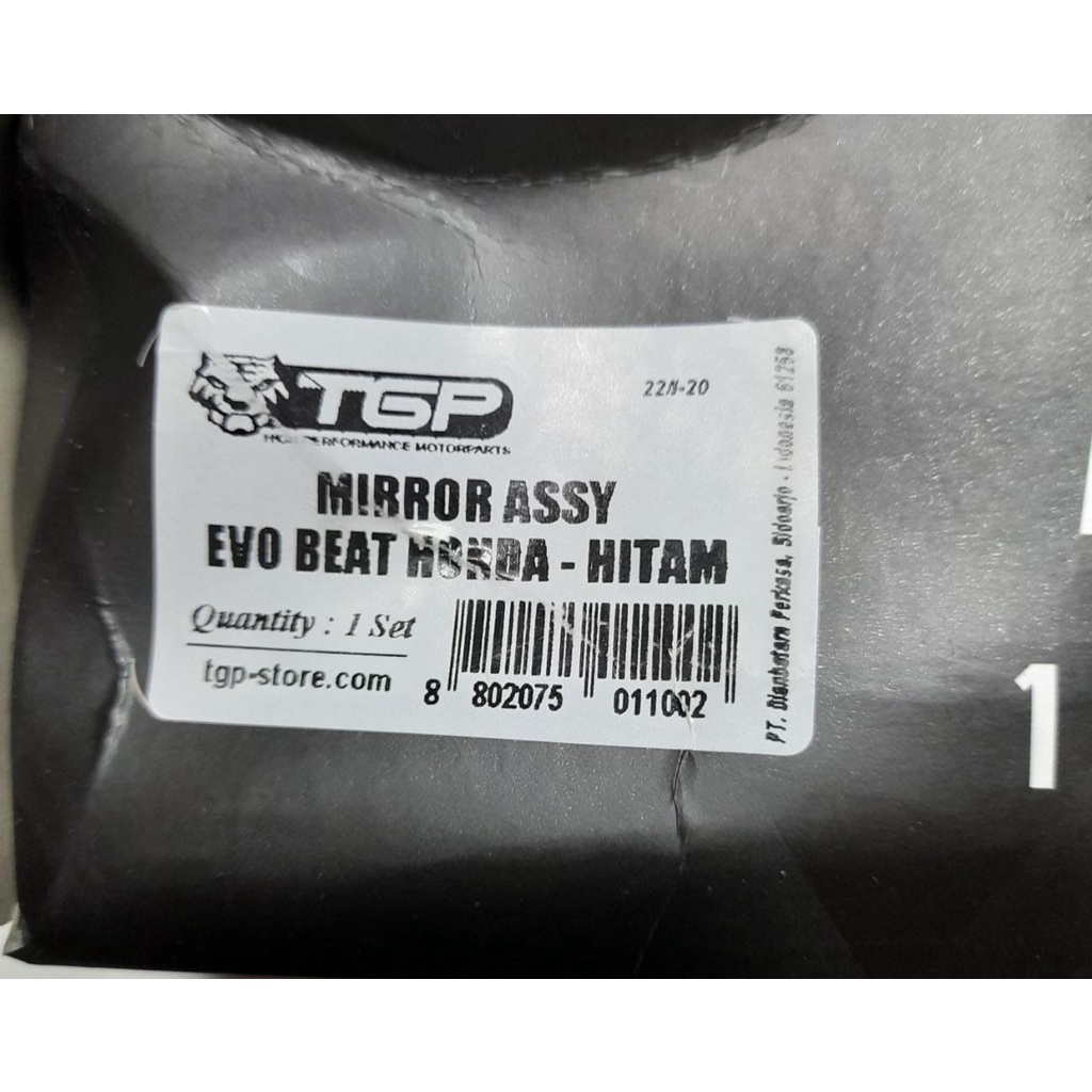 Mirror Assy TGP Kaca Spion TGP Evo Beat Vario Hitam Tangkai Panjang Sepasang