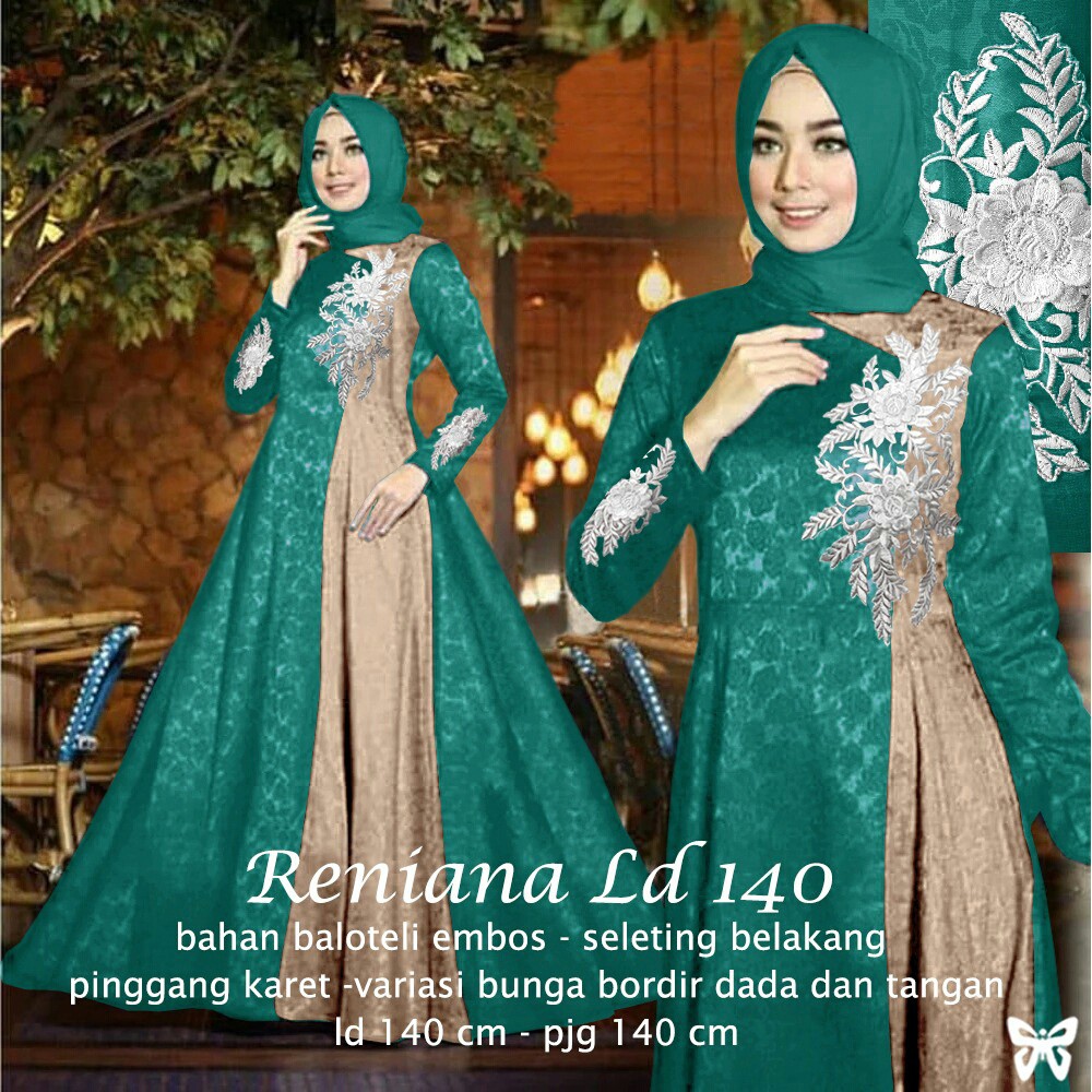Muat sampai 5L Gamis Syari Super Jumbo LD 140 cm Terbaru Reniana-TOSCA