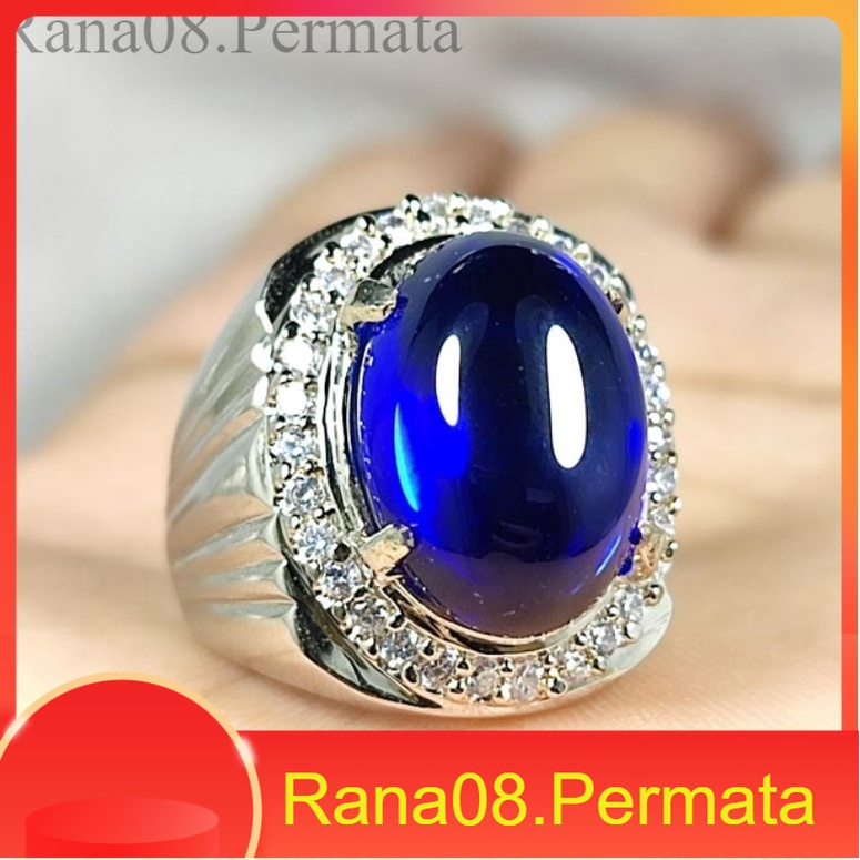 BATU KING ROYAL BLUE SAFIR ASLI CHATAM SIAP PAKAI