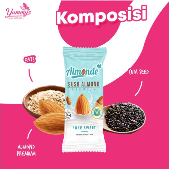 [Janin Sehat Hamil] SACHET ALMONDE PREMIUM ALMOND MILK Susu kehamilan Hamil Nutrisi Otak bayi Enak