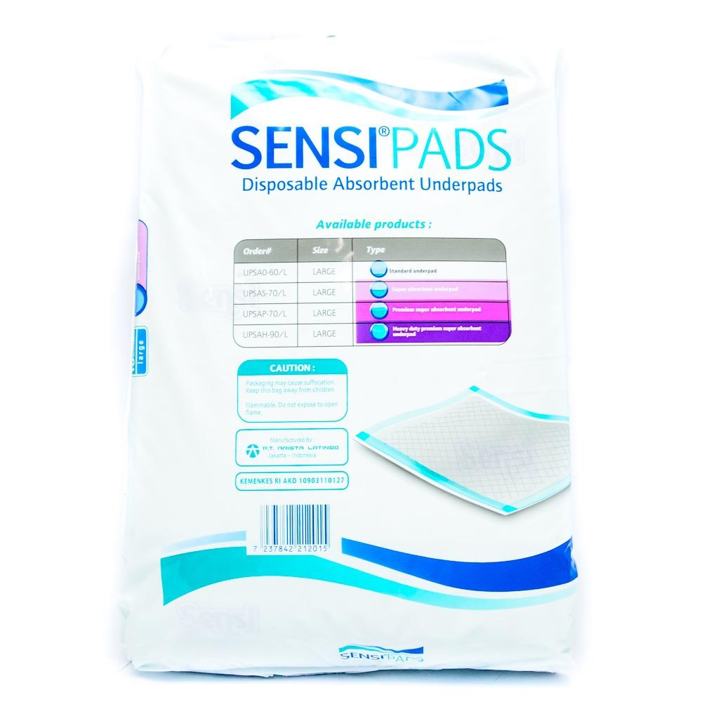 SENSIPADS Perlak Disposable Sensi Pads Popok Alas Underpad Isi 10 Pcs