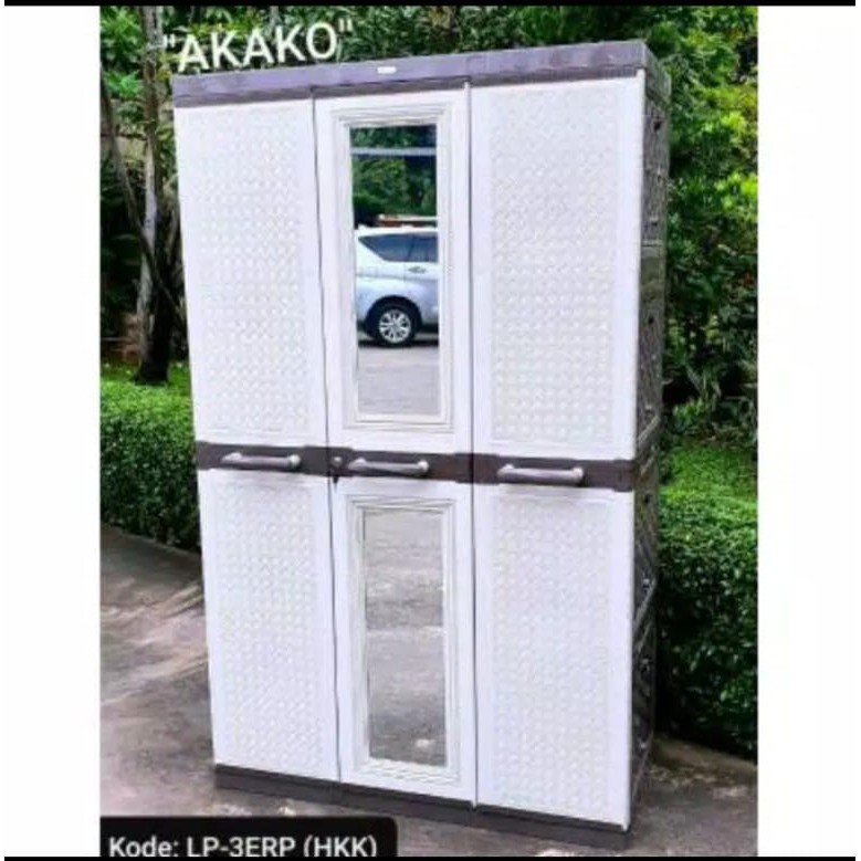 LEMARI BAJU / LEMARI PLASTIK / LEMARI PAKAIAN / LEMARI AKAKO 3 PINTU JUMBO