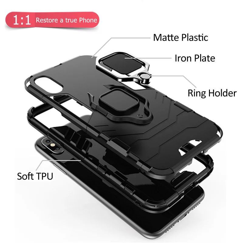 Hard Case Robot Ring Holder Oppo Reno 4 Pro - Hardcase Magnetik Iron Man Transformer Reno 4pro