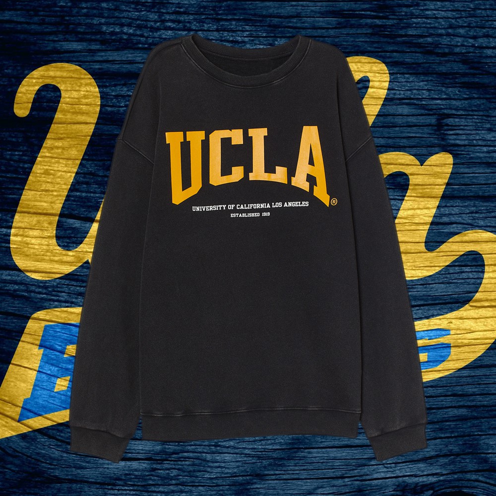 Crewneck UCLA Abu / HItam Premium Untuk Wanita Pria Lucu Dan Oversize