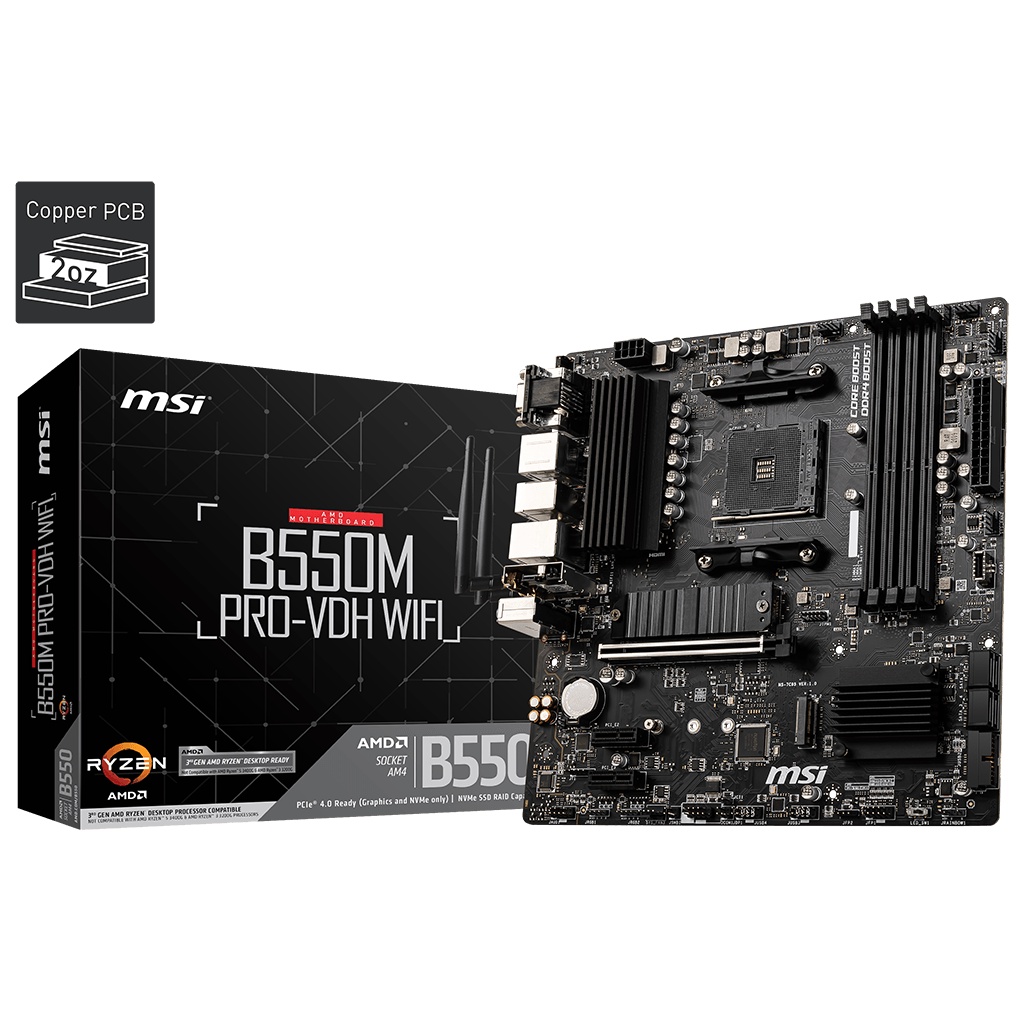 MSI B550M PRO VDH WIFI | Motherboard AMD B550 Ryzen AM4 M-ATX