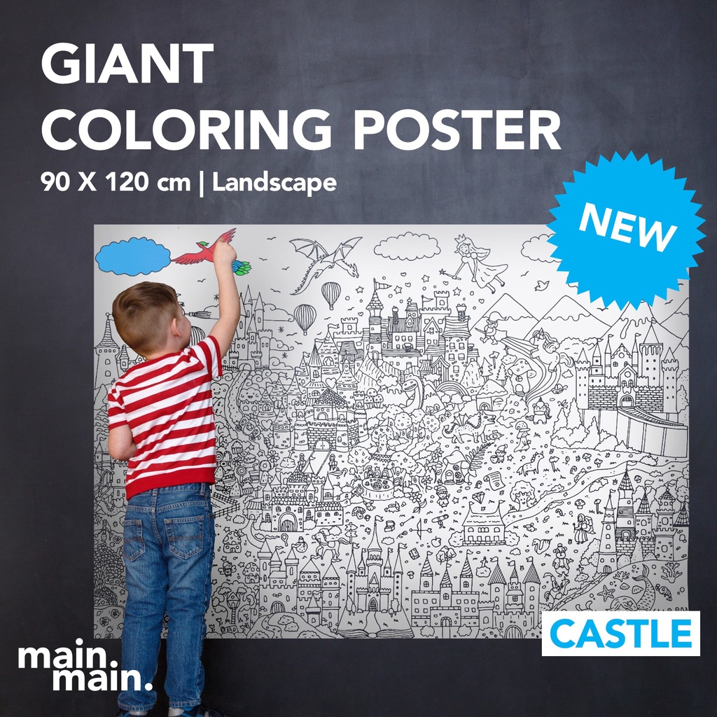 

[CASTLE] KIDS Giant Coloring Poster - Kertas Mewarnai SUPER BESAR (120x90cm)