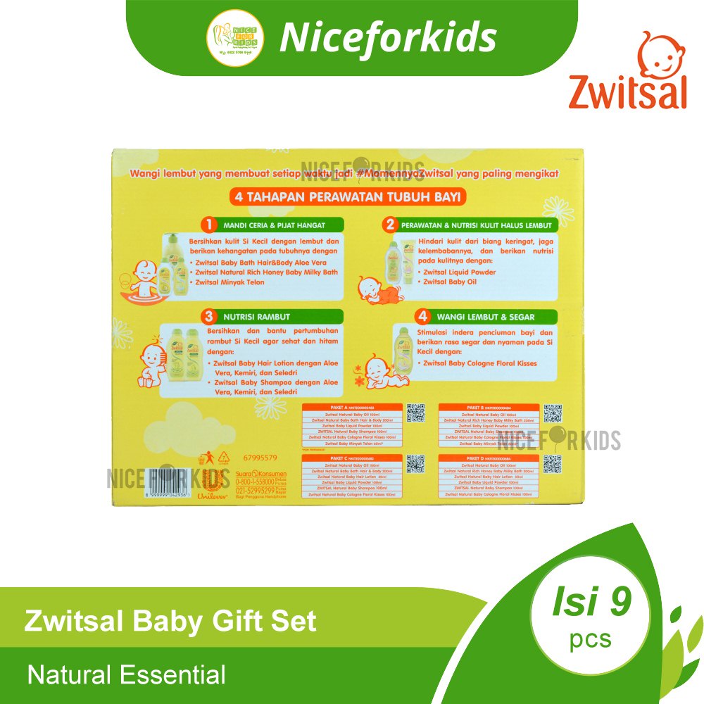 Zwitsal Baby Natural Essential Gift Set / Kado Lahiran